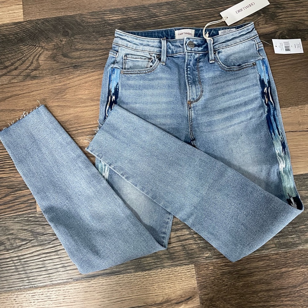 Stylish Blue Patterned Women's Jeans - Picture 8 of 9
